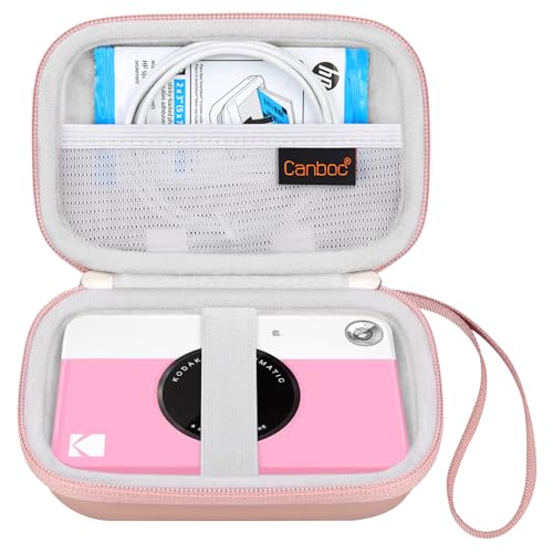 Canboc Carrying Case for KODAK Printomatic Digital Instant Print Camera, Mesh Bag fit Photo Paper, Cable, Rose Gold