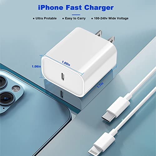 Fast iPhone Charger,10 Foot Extra Long iPhone Fast Charger【Apple MFi Certified】10FT Super Quick Apple Charging 20W USBC Type C Wall Charge Lightning Cable for iPhone 14/13 Pro/Mini/12/11/X/XR/SE/iPad