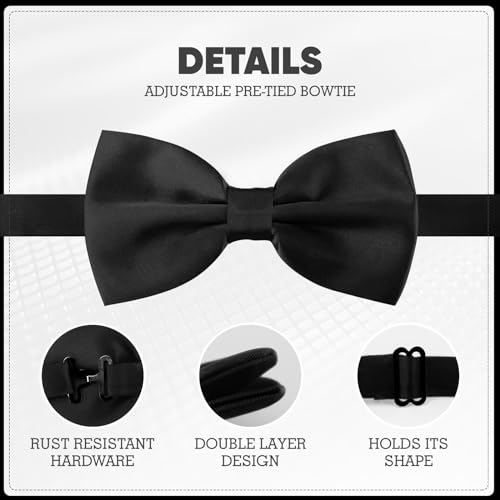 Men Bow Tie Adjustable Length Wedding Male Fashion Boys Satin Bowties one size Navy