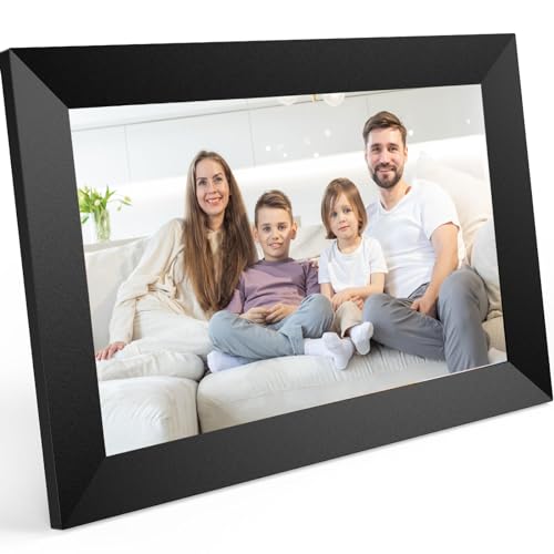 PULLOON Digital Picture Frame,10.1 Inch WiFi Cloud Photo Frame, 1280 * 800 IPS HD Touch Screen, Auto-Rotate, Wall-mountable, 32GB Storage, Share photos and videos remotely Anytime via Uhale app