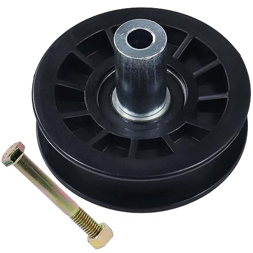 NICHEFLAG 2 Pack 179114 Pulley Repalces Idler Pulley 532179114 Idler Pulley Bolt, Craftsman Part 179114 Craftsman Pulley, Craftsman 179114 Pulley for Husqvarna YTH1542, YTH 1542 XP, YTH1842 Decks