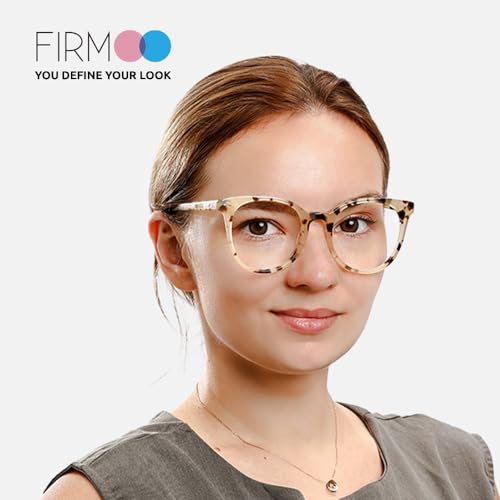 Firmoo Reading Glasses 2.75, Oversized Blue Light Blocking Reading Glasses, Pink Pattern Vintage Computer Readers Glasses for Women/Men