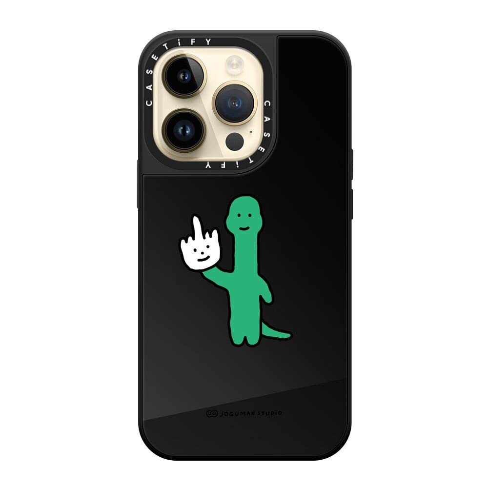 CASETiFY Mirror Case for iPhone 14 Pro Compatible with Magsafe - Talk to The Hand - Black on Black
