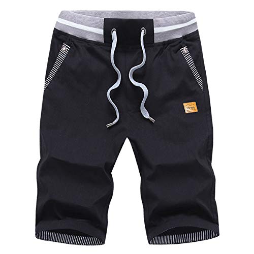 Tansozer Mens Shorts Casual Classic Fit Drawstring Summer Beach Shorts with Elastic Waist and Pockets Green 2XL