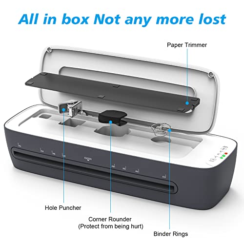 Laminator Machine 13-Inch Thermal Lamination with Laminating Sheets 9 in1 Office Desktop Laminate Machine, Portable A3 Laminater for Teachers Personal 60S Warm-Up Never Jam