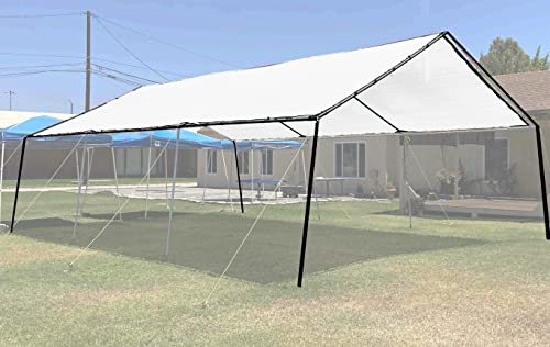 Day Star Shades (White) Super Heavy Duty Mesh Tarp Net Sail Sun Shade Awning and Fence Screen Patio and Canopy Cover (12' x 12') Finished Size 11'.6 X 11'.6