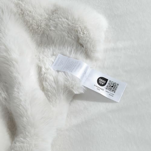 Cozy Bliss Faux Fur Throw Blanket for Couch, Fuzzy Soft Plush Thick Bubble Blanket for Sofa Bedroom Living Room, 50 * 60 Inches Cream White