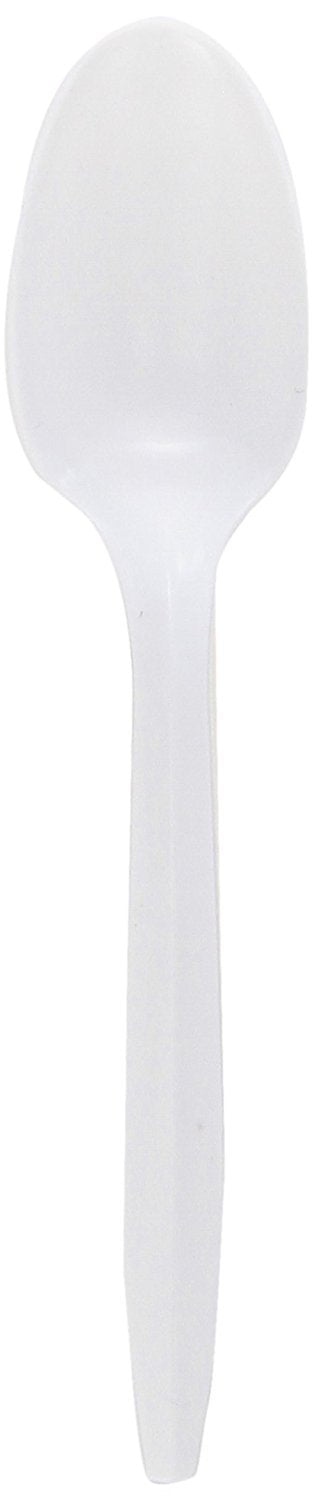 Genuine Joe 20002 Spoon, Plastic, Medium-weight, 1000/CT, White
