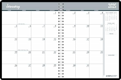 House of Doolittle 2025 Monthly Calendar Planner, Expense Log and Memo Pages Included, 6.9 x 8.75 Inches, December - January (HOD26802-25)