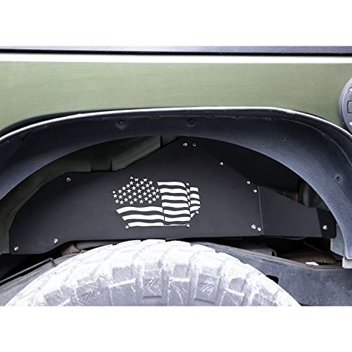 ROADER Front & Rear Inner Fender Liners US Flag Pattern Liner for 2007-2018 Jeep Wrangler JK JKU Unlimited Sport Sahara Rubicon 2/4 Doors