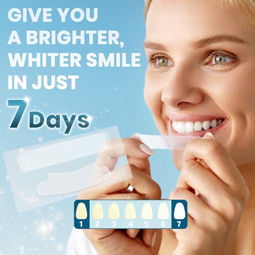 Teeth Whitening Strips for Sensitive White: 28 Pcs Whitener Safe Whitestrip, Enamel Natural Whiten Strip, 30 Minutes Fast-Result Whitened Products for Home Travel Work, 14 Treatments, Mint
