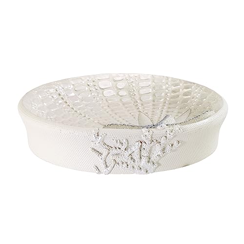 Avanti Linens - Soap Dish, Seashell Inspired Bathroom Accessories, Guest Bathroom Essentials (Sequin Shell Collection)