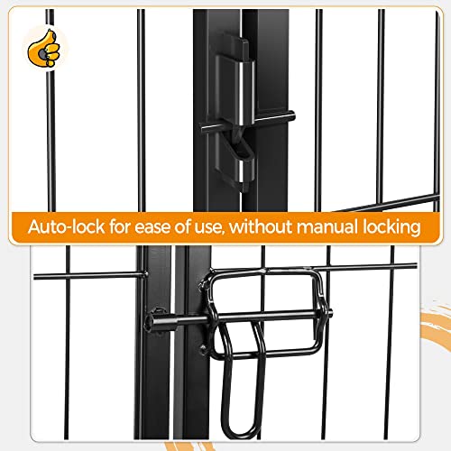 Yaheetech Dog Pen, 2 Panels 32 inch Height Pet Playpen for Puppy/Cat/Rabbit/Small Animals Heavy Duty Metal Exercise Barrier Dog Fence Accessories for Camping Garden Yard Black