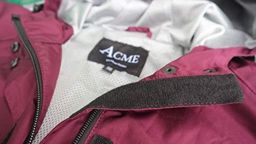 Acmelogy Rain Suit (Jacket + Pants), 100% Waterproof, Breathable, Taped Seam, 10000mm/3000gm, YKK Zipper (Women's, 38, Black)