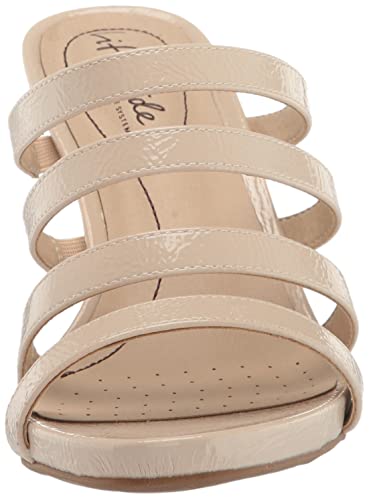 LifeStride Womens Marquee Strappy Sandal Almond Milk Patent 8.5 M