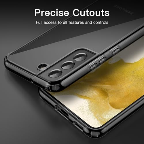 JETech Case for Samsung Galaxy S22 5G 6.1-Inch, Non-Yellowing Shockproof Bumper Protective Phone Cover, Anti-Scratch Hard PC Back (Black)