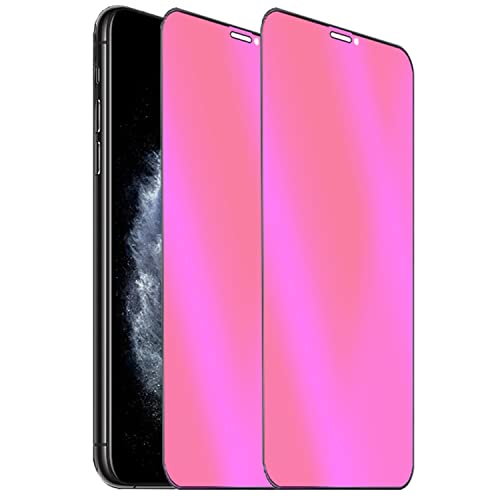 BWEDXEZ 2 Pack Anti-Blue Privacy Tempered Glass for iPhone 15 / iPhone 16 Mirror Anti-Spy Screen Protector Anti-Peeping Film Electroplated Gradient Colorful 6.1 inch