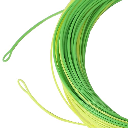 Fly Fishing Line with Welded Loop Floating Weight Forward Fly Lines 100FT (WF3F,Fluo Yellow+Fluo Green)