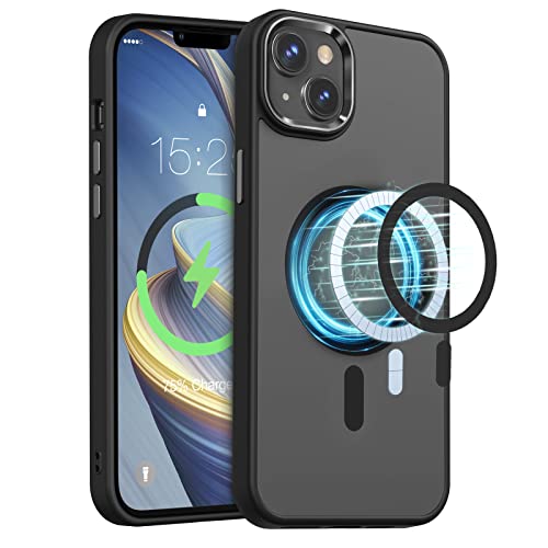 MATEPROX Magnetic Case for iPhone 13 Case/iPhone 14 Case, Compatible with MagSafe, Non-Slip Translucent Matte Shockproof Bumper Protective Case Cover for iPhone 13/iPhone 14 6.1''-Black