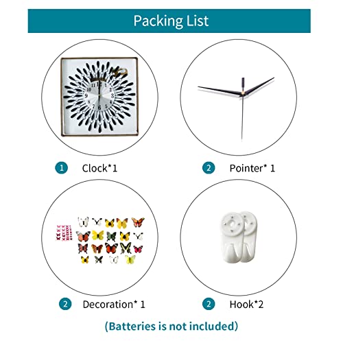 YIJIDECOR Wall Clocks for Living Room Decor Large Wall Clocks Battery Operated Silent Non-Ticking for Bedroom Kitchen Office Home Decorative 14 Inches Small Round Metal Black Crystal Wall Watch Clock