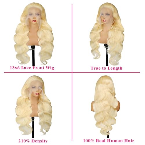 Blue Lace Front Wig Human Hair 13x4 Body Wave Blue Human Hair Wig Colored Lace Front Wigs Human Hair Pre Plucked 12A 200% Density Blue Lace Front Wig Glueless Frontal Wigs Human Hair HD Lace 22 Inch