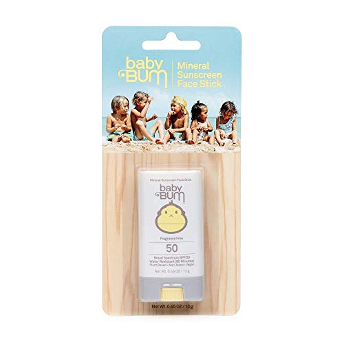 Sun Bum Baby SPF 50 Sunscreen Stick, Mineral Roll-On UVA/UVB Face and Body Protection for Sensitive Skin, Fragrance Free, Travel Size, Unscented, 0.45 Oz