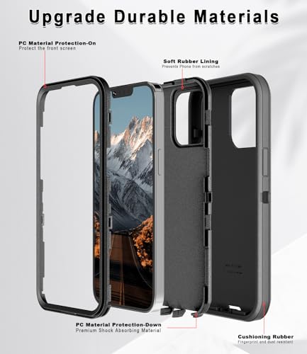 Paprose for iPhone 15 Plus Case,Heavy Duty 3-Layer[Shockproof][Dropproof][Dust-Proof] Durable Military Grade Full Body Rugged Protection Cover Case for Apple iPhone 15 Plus 5G 6.7 inch,Navy Blue