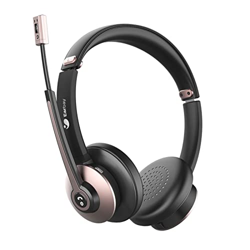 Earbay Wireless Headset, Bluetooth Headsets with Microphone Noise Cancelling, On Ear Headphones with Mic Mute, Handsfree PC Headsets for Zoom/Ms Teams/Skype/Dual Connect/Laptop/iPhone/Tablet