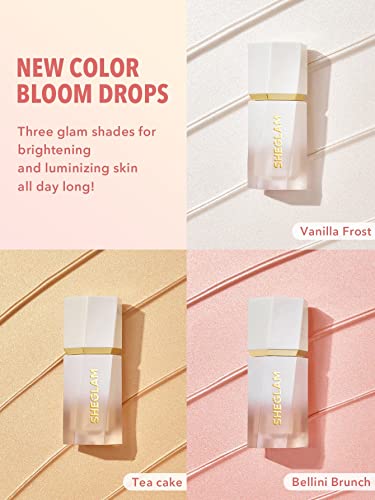 SHEGLAM Glow Bloom Liquid Waterproof Highlighter Long Lasting Cream Highlighter with Shimmer Dewy Finish - Bellini Brunch