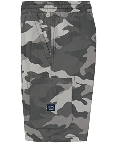 Lucky Brand Boys' Pull-On Cargo Shorts, Drawstring Closure, Faded Black Camo GC04, 5