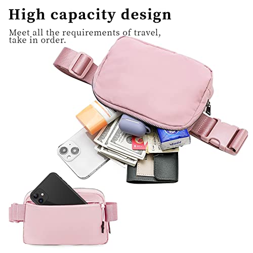 Szkiuqe Mini Fanny Pack Beige Crossbody Bags for Women and Men, Fashionable Waterproof Belt Bag with Adjustable Strap for Travel Running Cycling