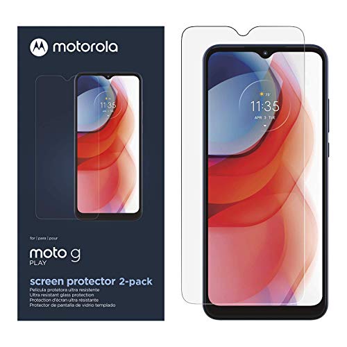 Motorola (2 Pack Moto G Play (2021) Screen Protector- Strong Tempered Glass with Antimicrobial treatment for total screen protection and freshness