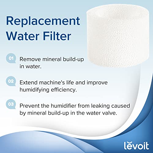 LEVOIT 10-Pack Top Fill Humidifier Replacement Filters, Capture Particles to Improve Humidification Efficiency, for Classic160, Dual150, Dual200S, Classic300(S), LV600S, OasisMist450S, Superior6000S