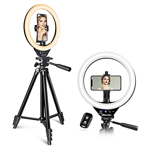 UBeesize 12” Selfie Ring Light with 62” Extendable Tripod Stand & Remote, LED Circle Light with Phone Holder for Video Recording/Makeup/Content Creator (YouTube/TikTok/Twitch), Phone, Camera & Webcam