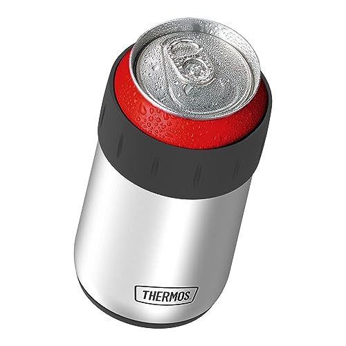 THERMOS Stainless Steel Beverage Can Insulator for 12 Ounce Can, Stainless Steel