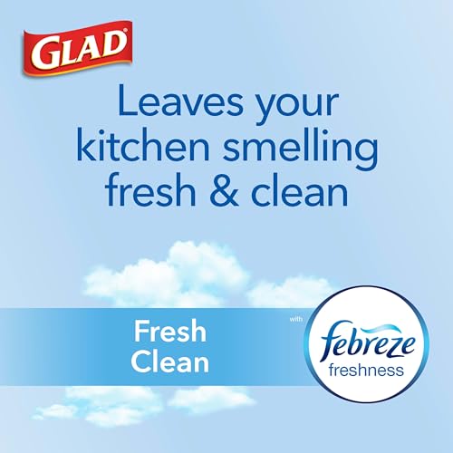 Glad Trash Bags, ForceFlex Tall Kitchen Drawstring Garbage Bags, Fresh Clean, 13 Gal, 40 Ct (Package May Vary)