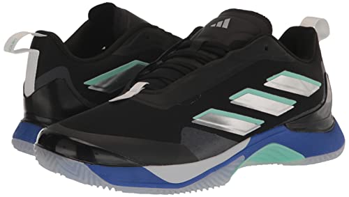 adidas Women's Avacourt Clay Sneaker, White/Silver Metallic/Pulse Mint, 5