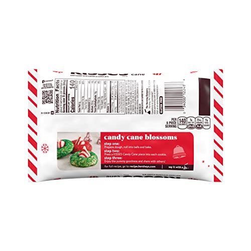 HERSHEY'S KISSES Candy Cane Flavored, Christmas Candy Bag, 9 oz