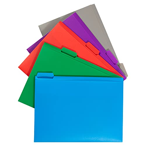 JAM PAPER Storage Box with Colored Files - 12.5 x 9.5 3.5 - Box Sold Individually & 5 Files