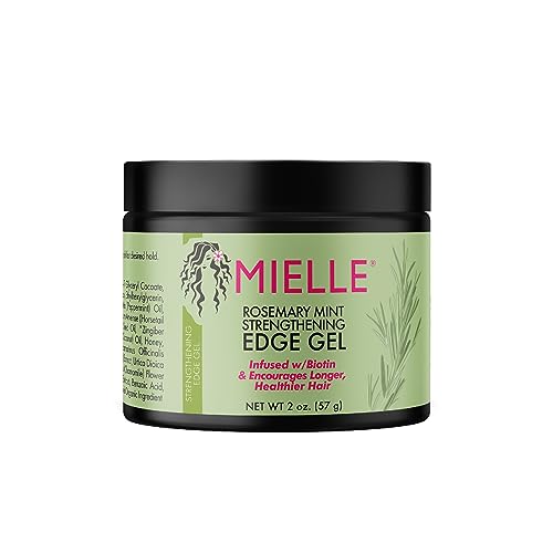 Mielle Organics Rosemary Mint Strengthening Edge Gel, Biotin & Essential Oil Hair Styling Treatment, 2 Ounces