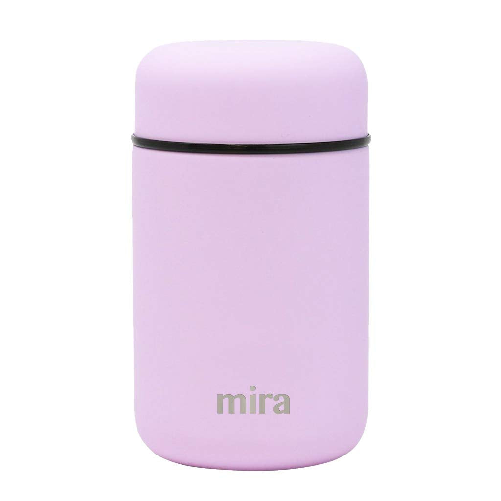 MIRA Insulated Food Jar Thermo for Hot Food & Soup, Compact Stainless Steel Vacuum Lunch Container for Meals To Go - 13.5 oz, Lilac