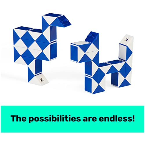 Rubik’s Connector Snake, Two-Pack Cubes 3D Puzzle Game Stress-Relief Fidget Toy Activity Cube Travel Game Gift Idea, for Adults and Kids Ages 8 and up
