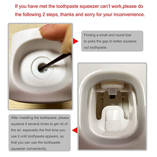 MOPMS Toothpaste Dispenser Wall Mounted for Bathroom Automatic Toothpaste Squeezer for Kids and Adult (Grey and Black)