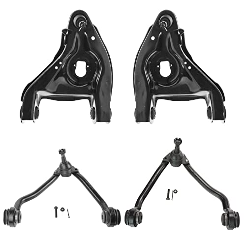 TRQ Front Upper & Lower Control Arm with Ball Joint Set Compatible with 2008-2009 Chevrolet Trailblazer GMC Envoy 2008 Isuzu Ascender Saab 9-7x