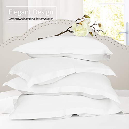 Nestl Soft Pillow Shams Set of 2 - Double Brushed Microfiber Pillow Covers - Hotel Style Premium Bed Pillow Cases, with 1.5” Decorative Flange, Queen 20"x30" - Stone Blue