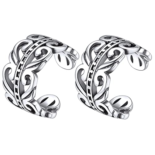 ChicSilver 925 Sterling Silver Ear Cuff Earrings for Women Irish Celtic Knot White Gold Plated Silver Clip on Cartilage Helix Ear Cuffs Non-Piercing Hypoallergenic Jewelry