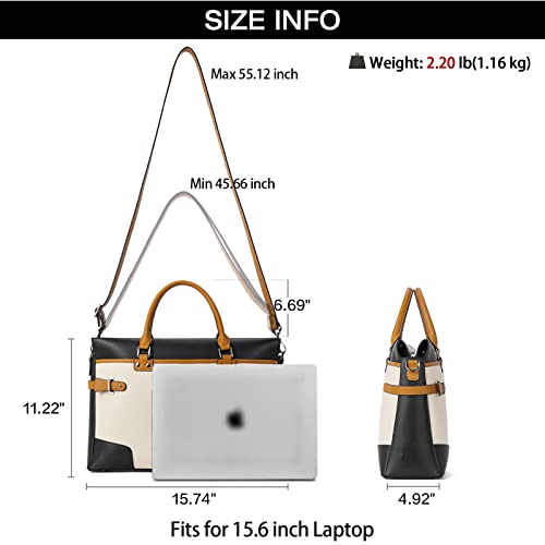 BOSTANTEN Womens Briefcase Leather Laptop Bag for Women 15.6 inch Computer Bag Messenger Business Work Tote