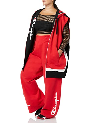 Champion Women's Making the Cut Season 3 Episode 2 Champion Collab Winning Look Rafael's Reverse Weave Oversized Vest Hooded Sweatshirt, Red, X-Small-Medium US