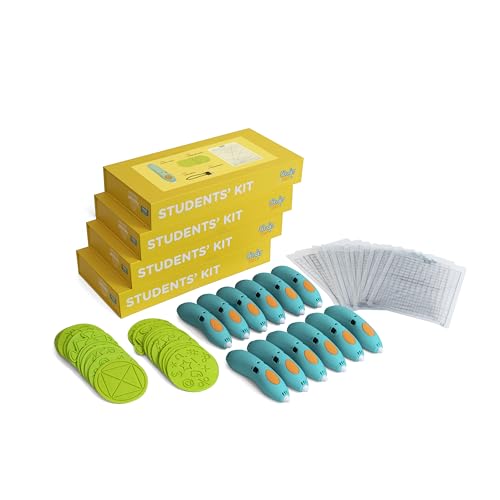 3Doodler EDU Start Learning Pack, Full Set, with 12 3D Printing Pens + 1200 Strands of Plastic Filament + Classroom Activity Plans