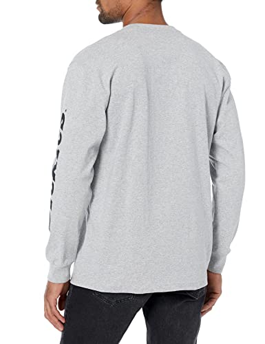 Dickies Men's Long Sleeve Wordmark Graphic T-Shirt, Heather Gray, Small